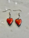 Silver Cactus Beaded Pendent & Silver Terracotta Heart Earrings