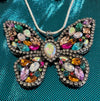 Rhinestone Butterfly Pendent Necklace & Three Earring Selections