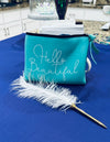 Turquoise "Hello Beautiful Make Up Bag filled 13 Handmade Cards