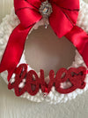 White & Red Valentines Wreath