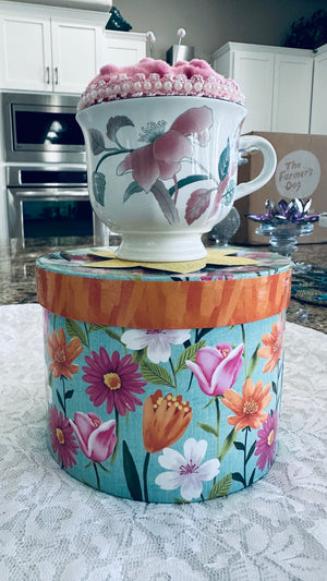 Pink Vintage Teacup Pin Cushion