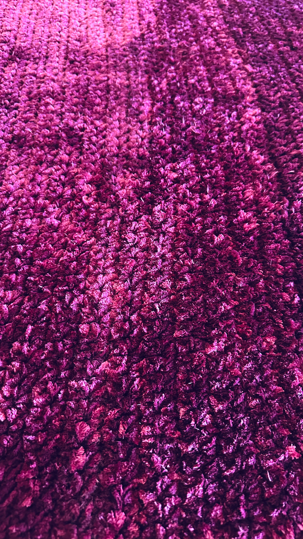 Hand Crocheted Purple Burgundy Weighted Velvet Blanket/Throw