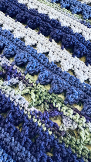 Purple, Lavender & Green Baby Afghan Set