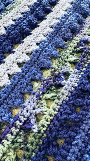 Purple, Lavender & Green Baby Afghan Set