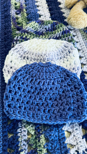 Purple, Lavender & Green Baby Afghan Set