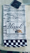 Buffalo Plaid "Blessed" Placemat Set w/ Matching Kitchen Towel