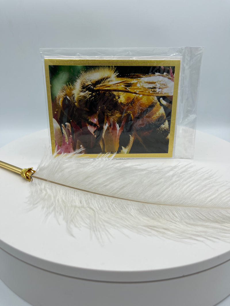 Gold Matted Bumble Bee Photo Card