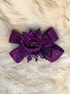 Purple Sparkly Ribbon Bow Embellishment
