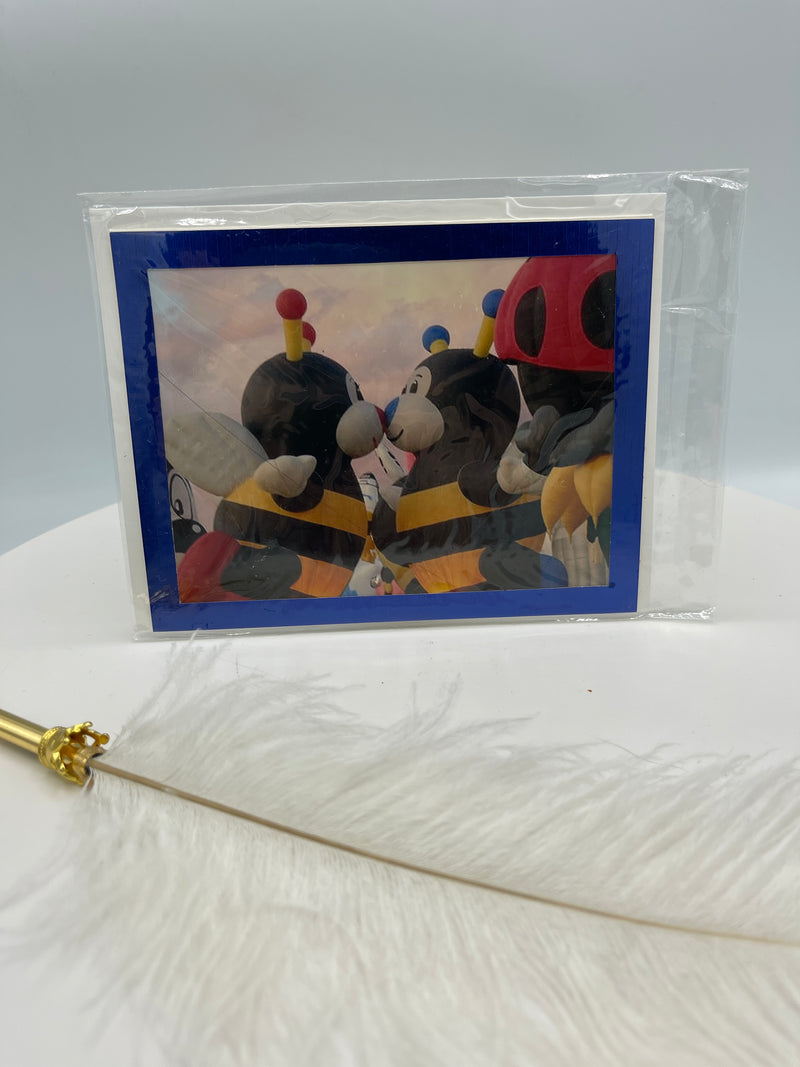 Kissing Bumble Bee Hot Air Balloon Photo Card