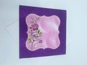 Purple Glitter Customizable Card