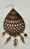 Brown Wooden Beaded Earrings