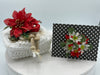 White Gift Bag w/Poinsettia Embellishment
