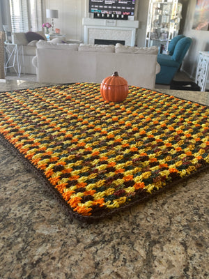 Multi-Colored Fall Lap Blanket