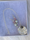 Two Tiered Pearlescent Seashell Necklace & Matching Earrings