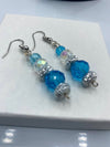 Turquoise Beaded Rhinestone Bracelet w/ Matching Earrings