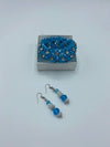 Turquoise Beaded Rhinestone Bracelet w/ Matching Earrings