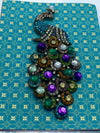 Turquoise & Purple Jeweled Peacock