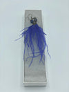 Sapphire Blue Dangling Feather Earrings