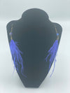 Sapphire Blue Dangling Feather Earrings