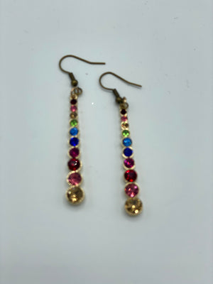 Multi-Colored Rhinestone Pendent & Earrings