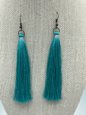 Turquoise Thread Earrings