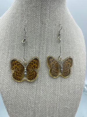 Real Butterfly Necklace & Earrings Encased in Resin