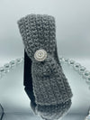 Gray Hand Crocheted Blingy Headband